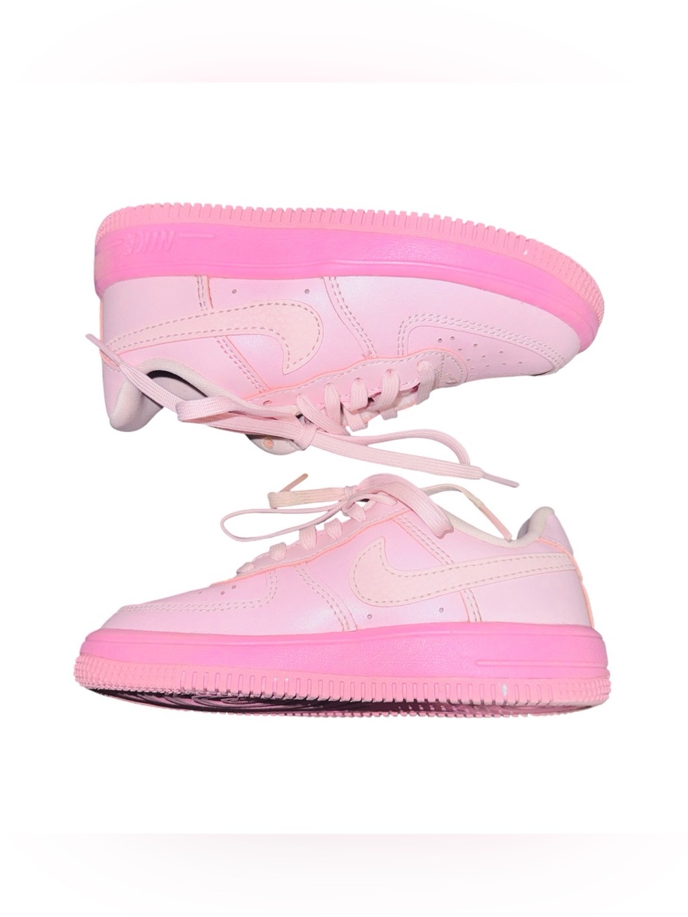 Nike Girls Air Force Pink On Pink Low-Top Lace Up Sneakers - Picture 2 of 4